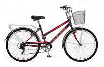 Велосипед Stels Navigator 26" 250 Lady Пурпурный/Красный (с корзиной)