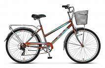 Велосипед Stels Navigator 26" 250 Lady Золотистый/Бирюзовый (с корзиной)