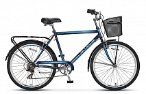 Велосипед Stels Navigator 250 Gent 26 (2016) Темно-синий/Голубой (с корзиной)