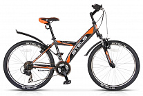 Велосипед Stels Navigator 24" 410 V 18 sp V030 Серый/Оранжевый/Черный